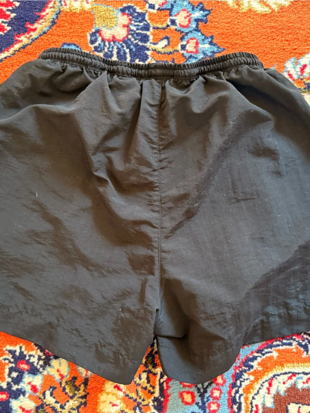 Black Elastic Waist Drawstring Shorts